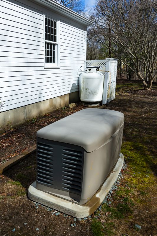 Residential Backup Generator in a Backyard